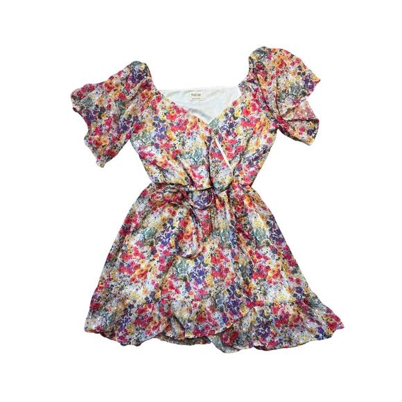 PEACHLOVE Floral print dress, size womens Large; Lightweight & flowy fit, mini - Picture 1 of 8
